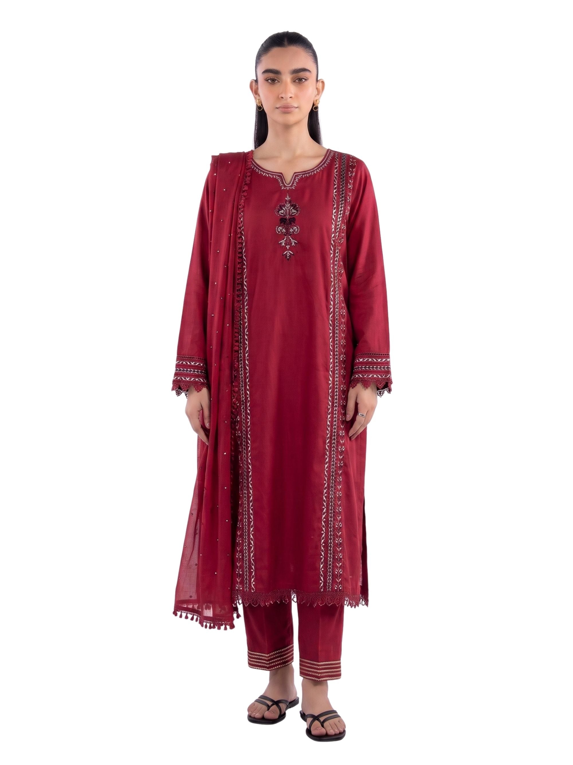 Embroidered 3 Piece Suit