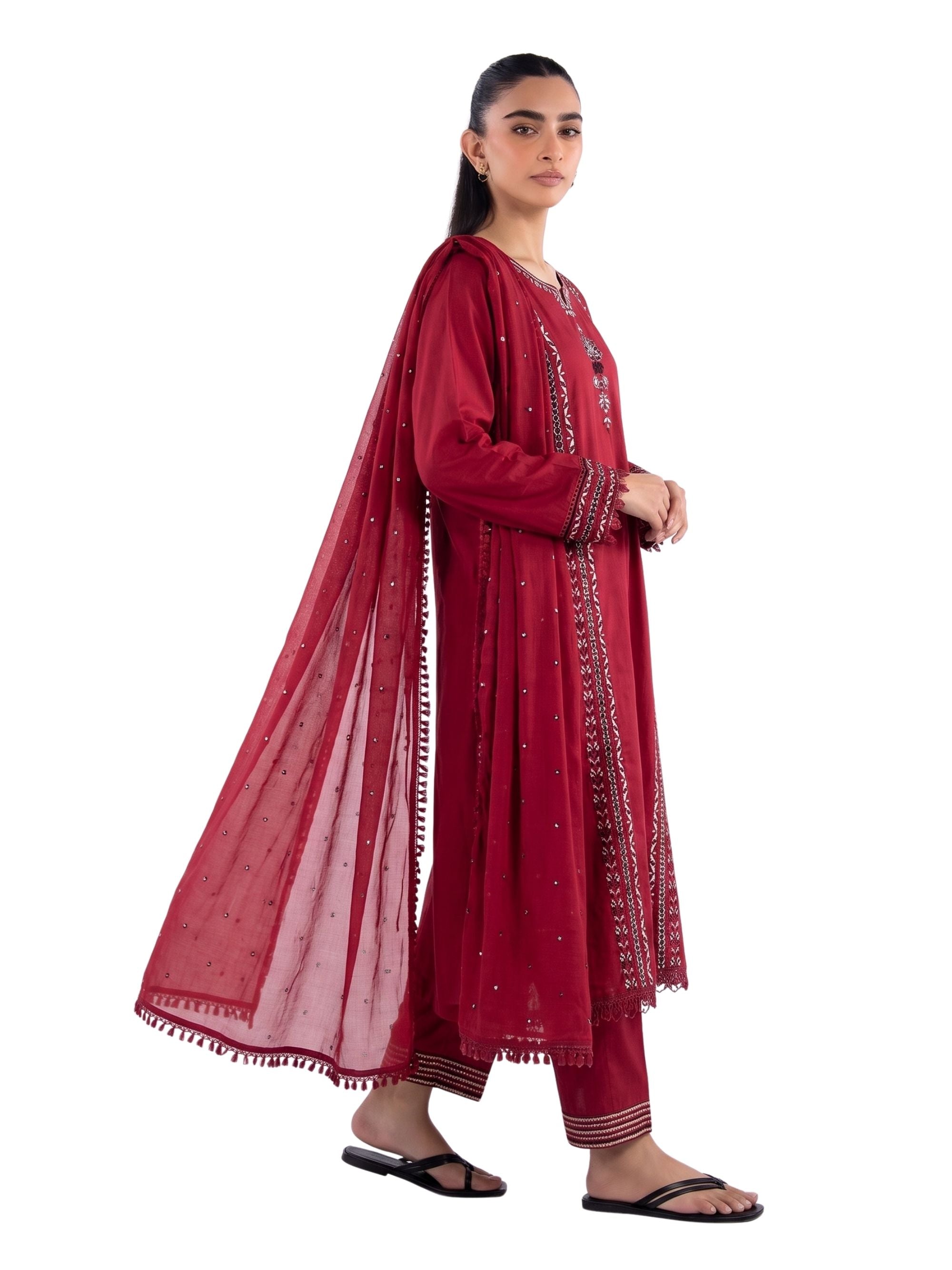 Embroidered 3 Piece Suit