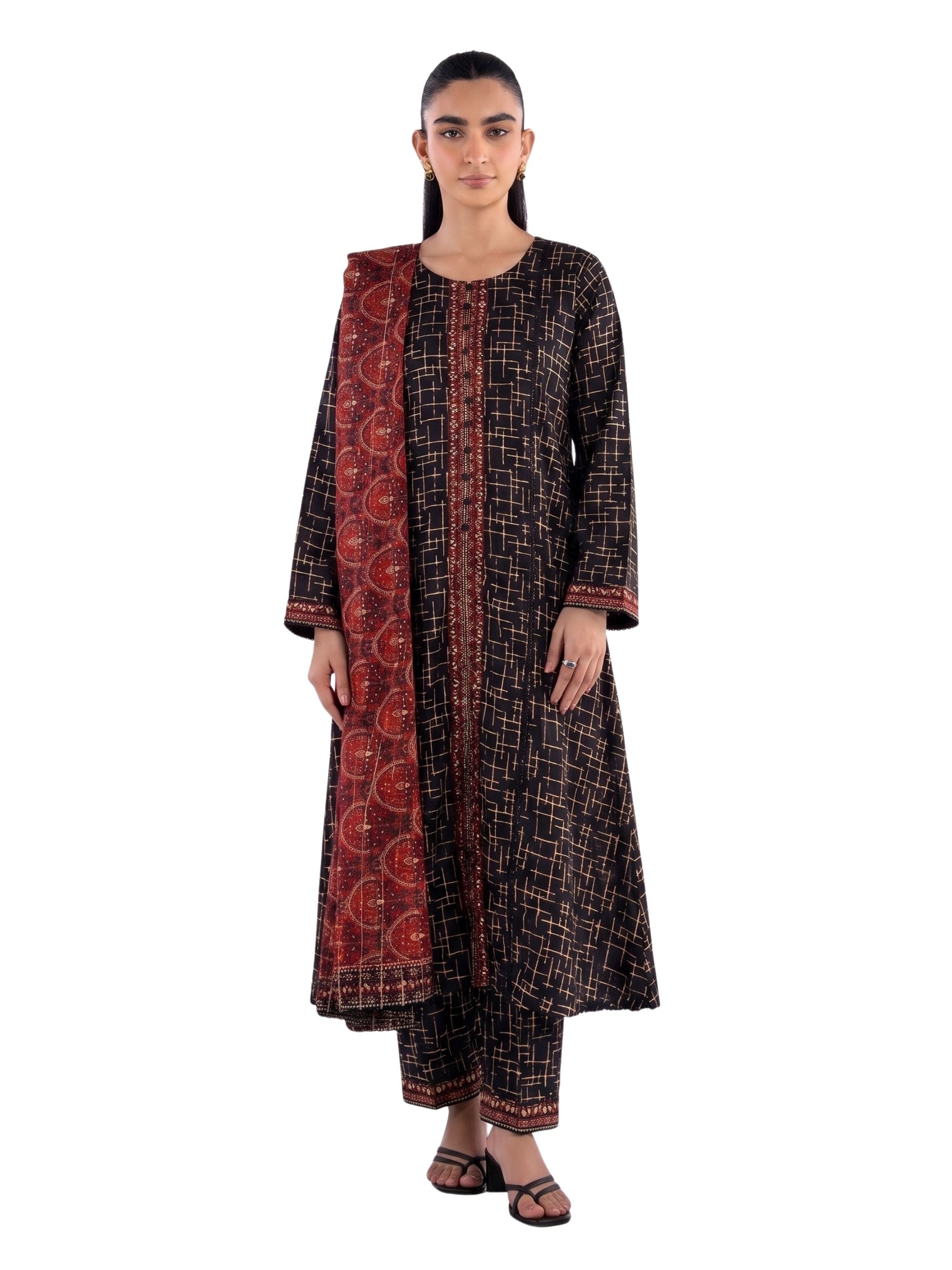 Embroidered 3 Piece Suit