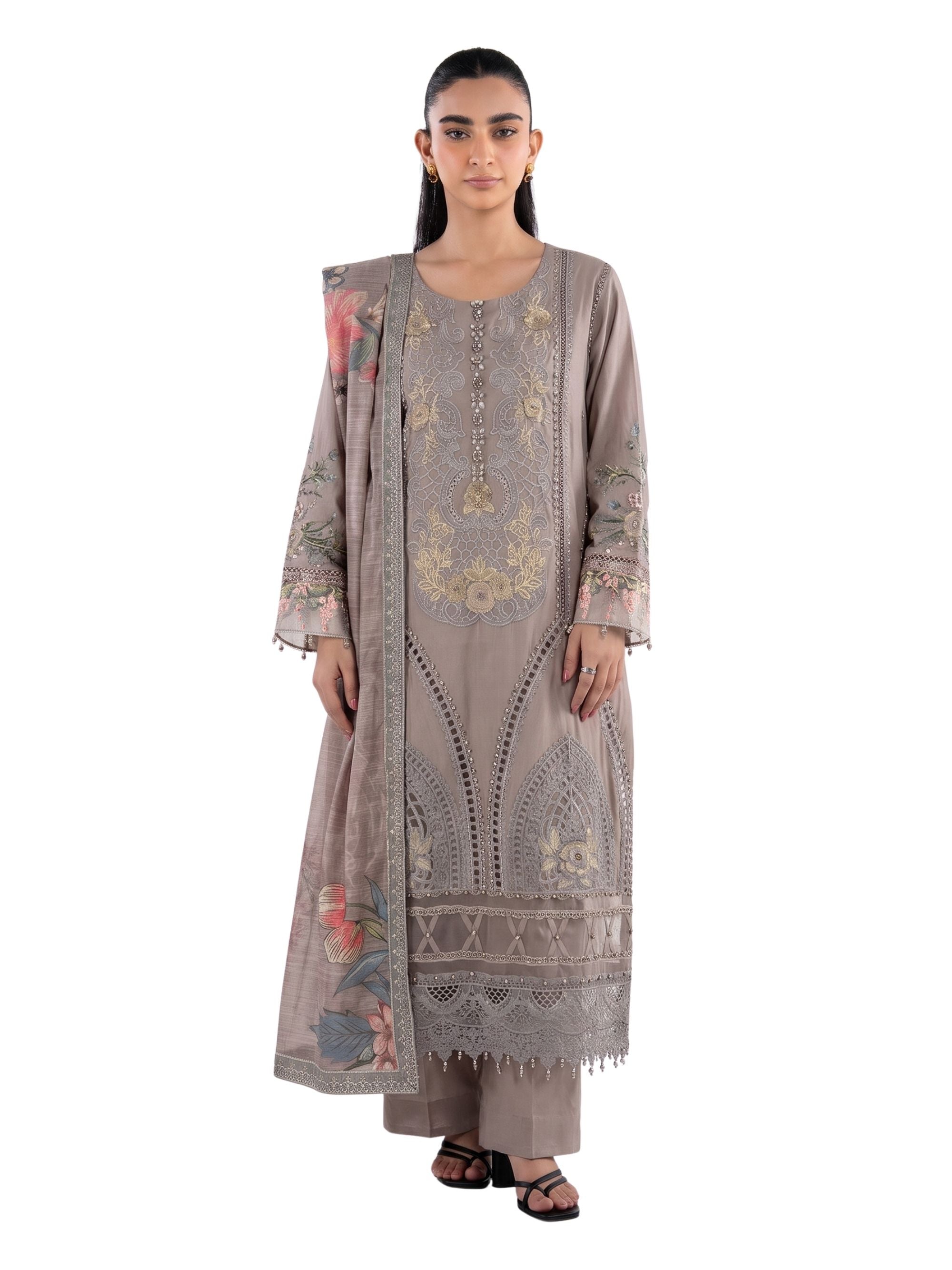 Embroidered 3 Piece Suit