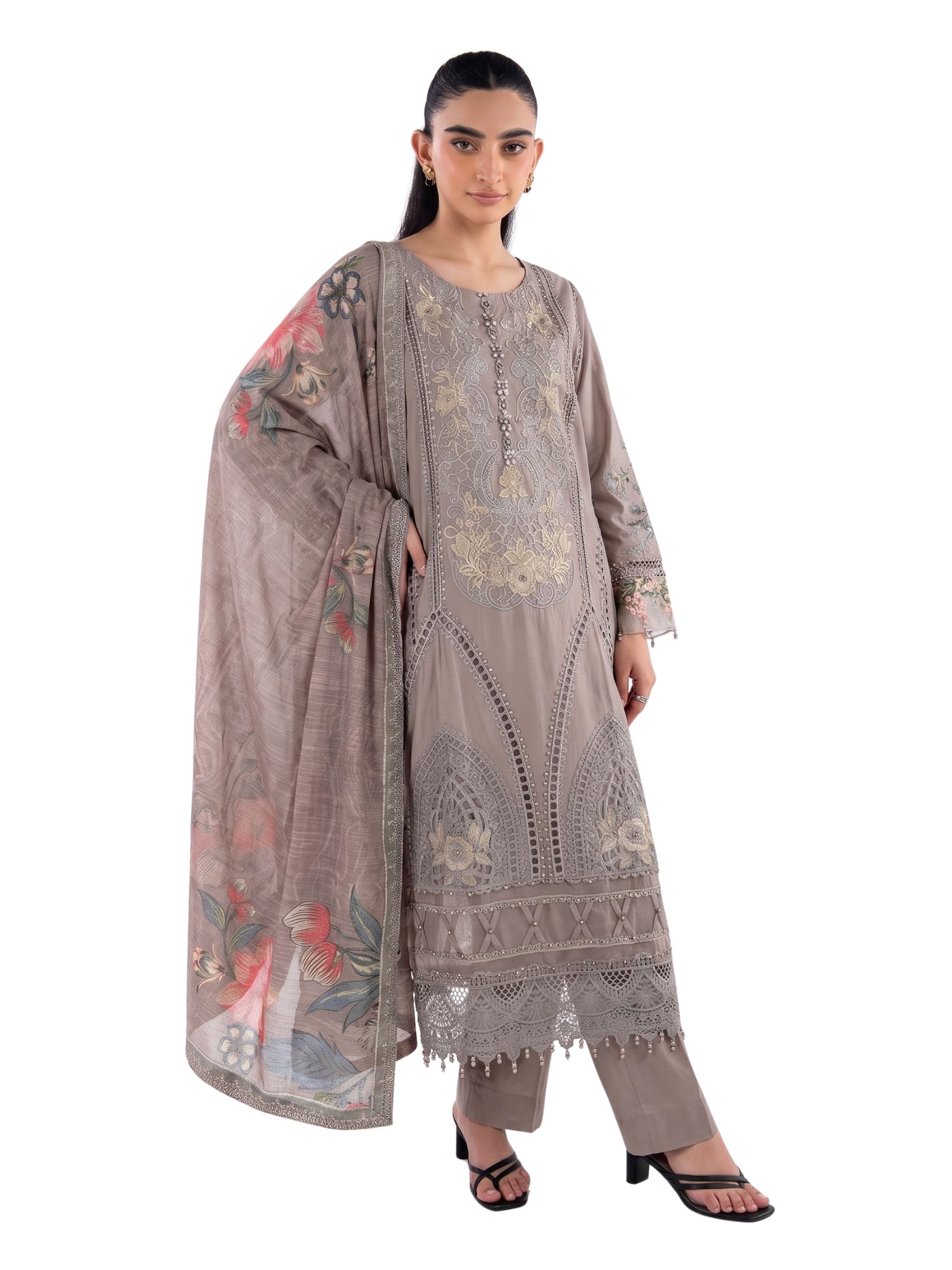 Embroidered 3 Piece Suit
