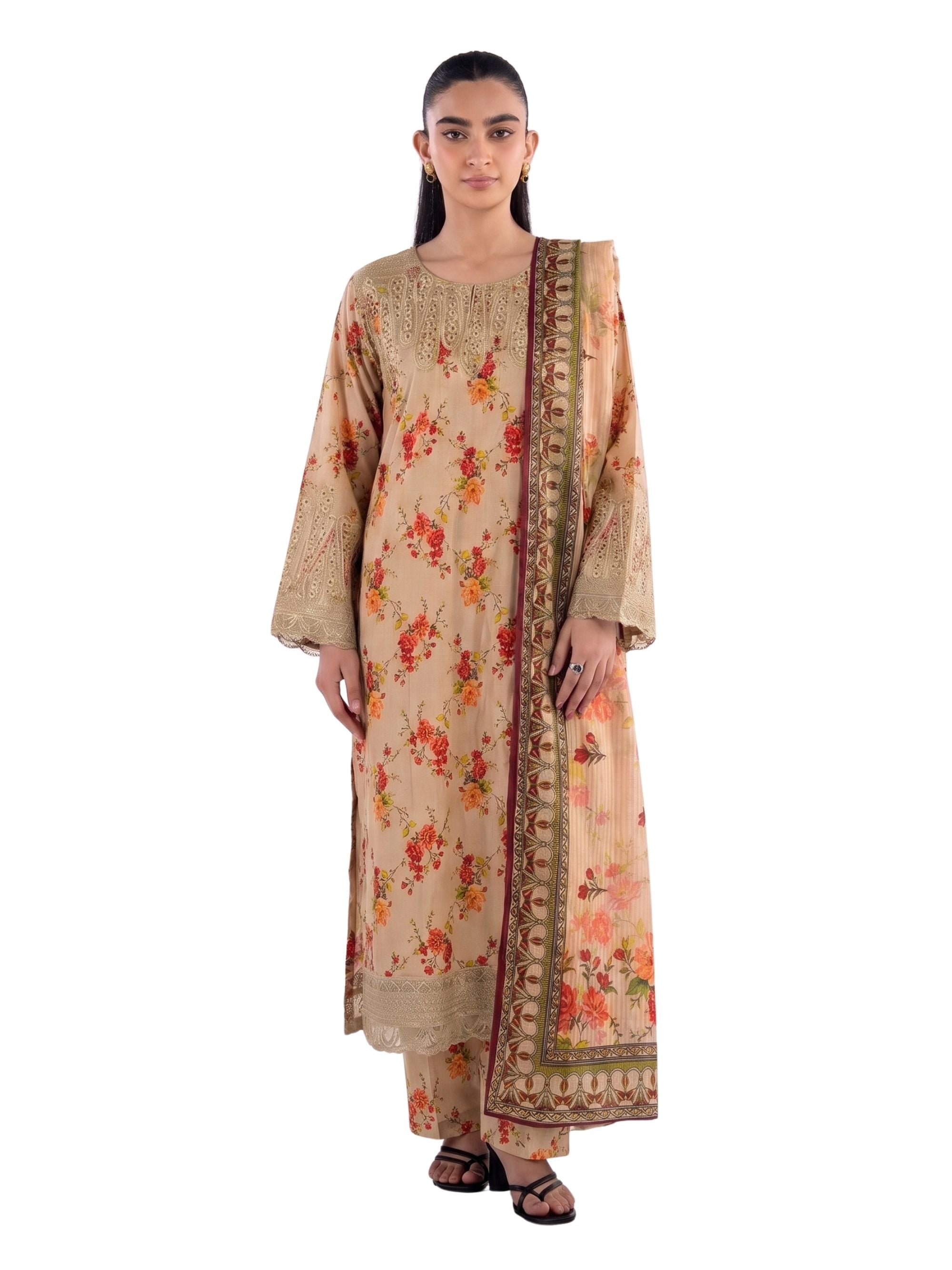Embroidered 3 Piece Suit