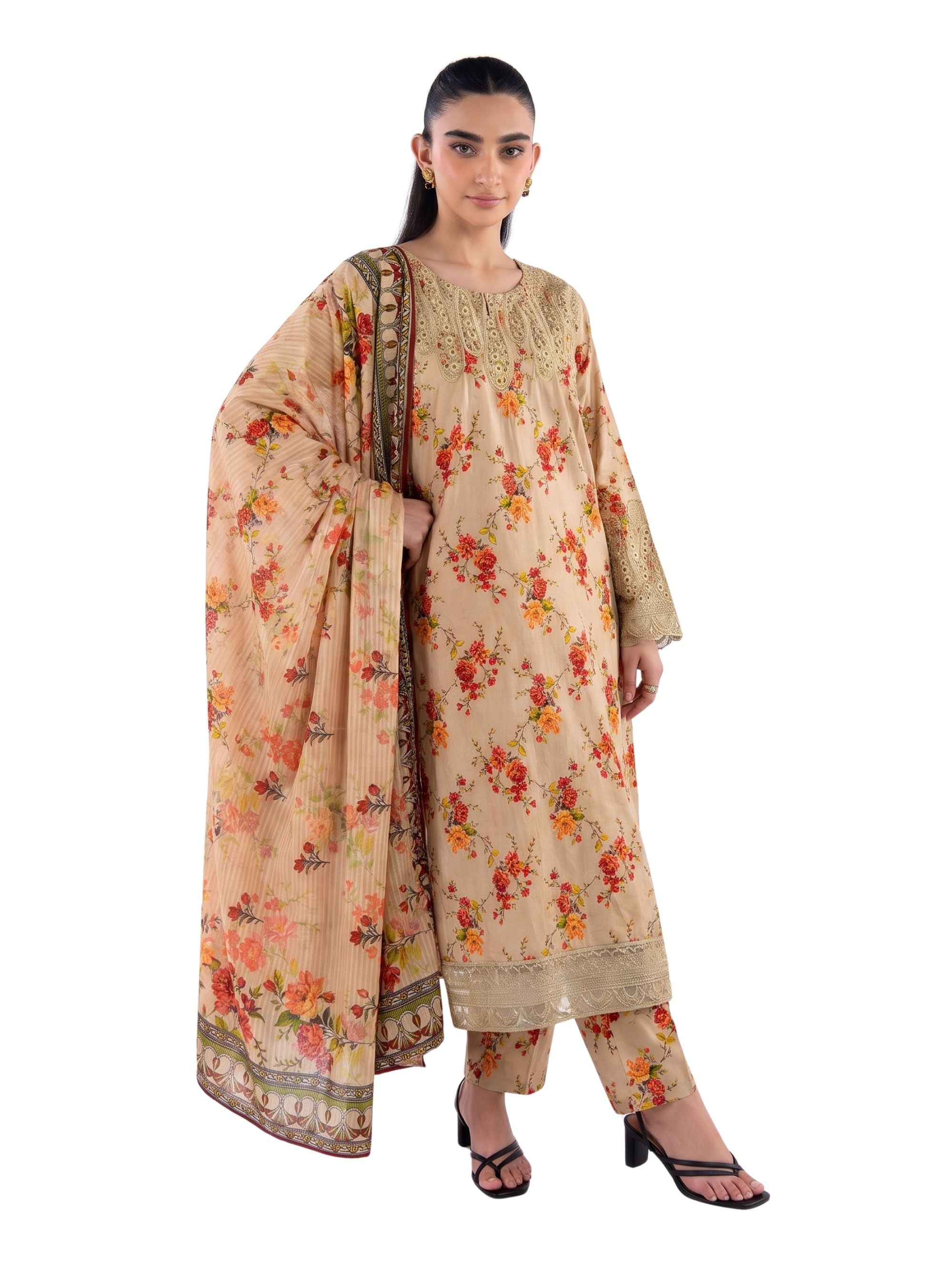 Embroidered 3 Piece Suit