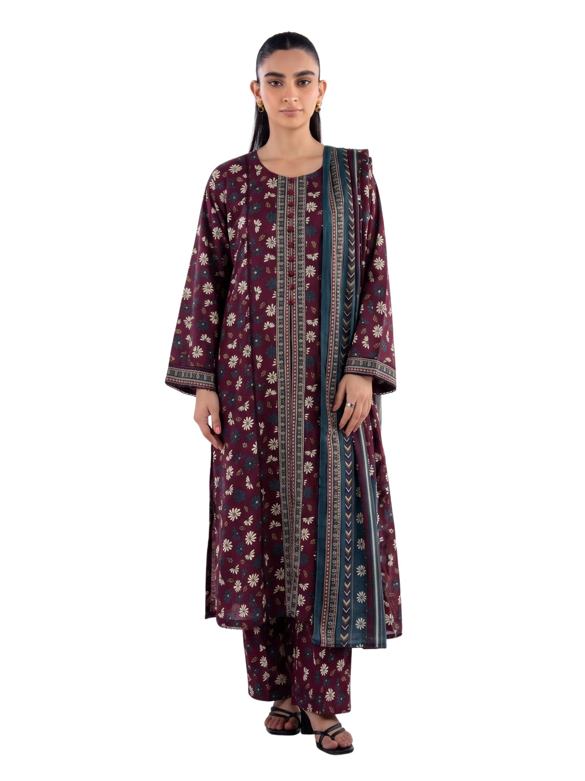 Embroidered 3 Piece Suit
