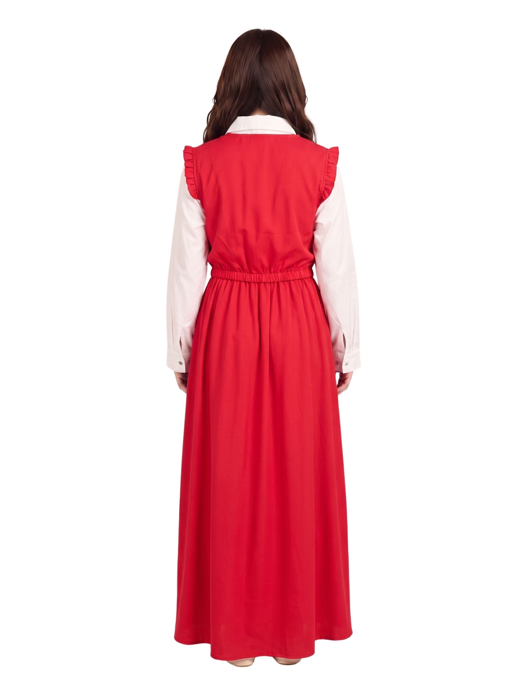 Button-Front Pinafore Dress
