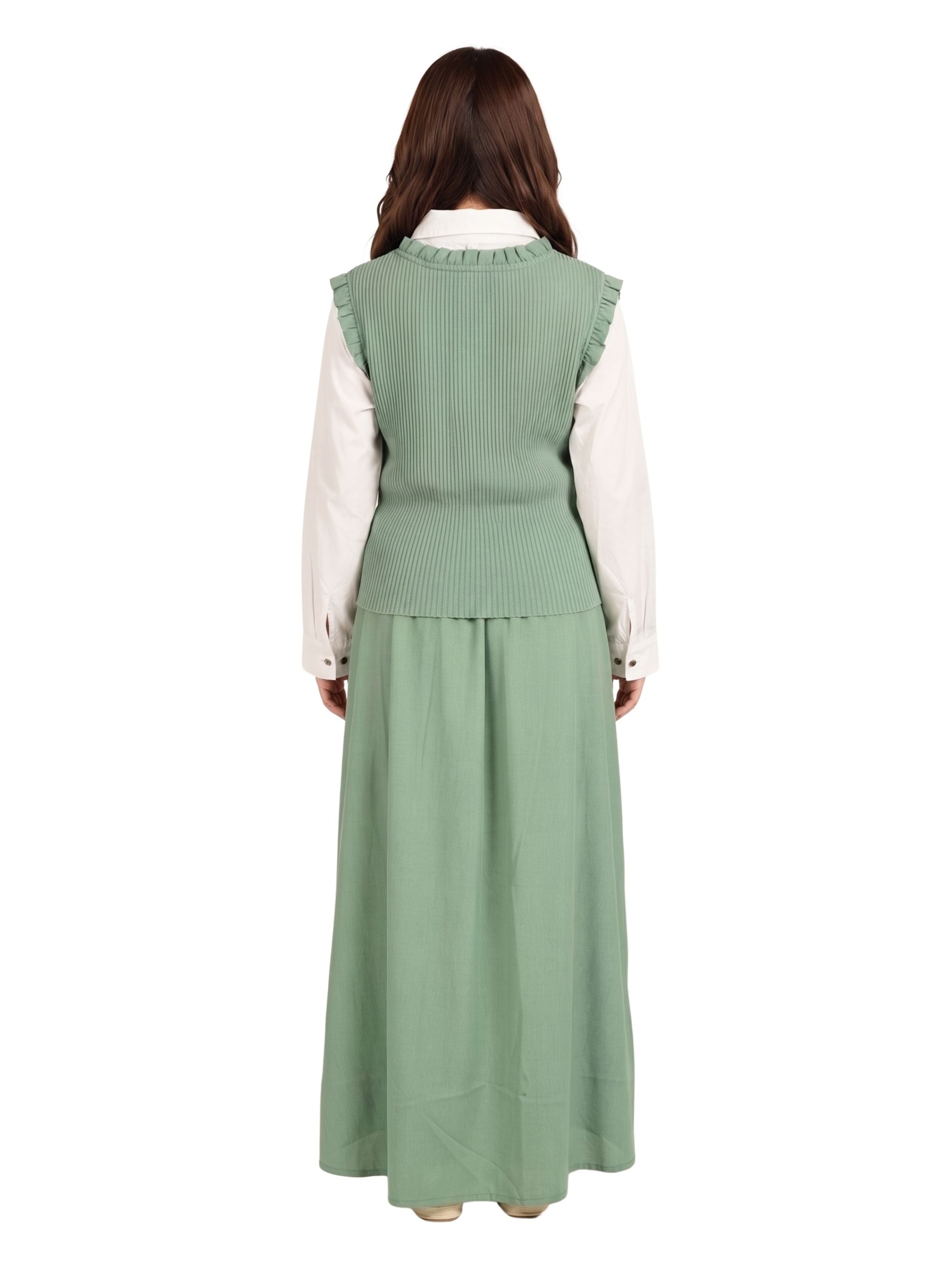 Button-Front Pinafore Dress