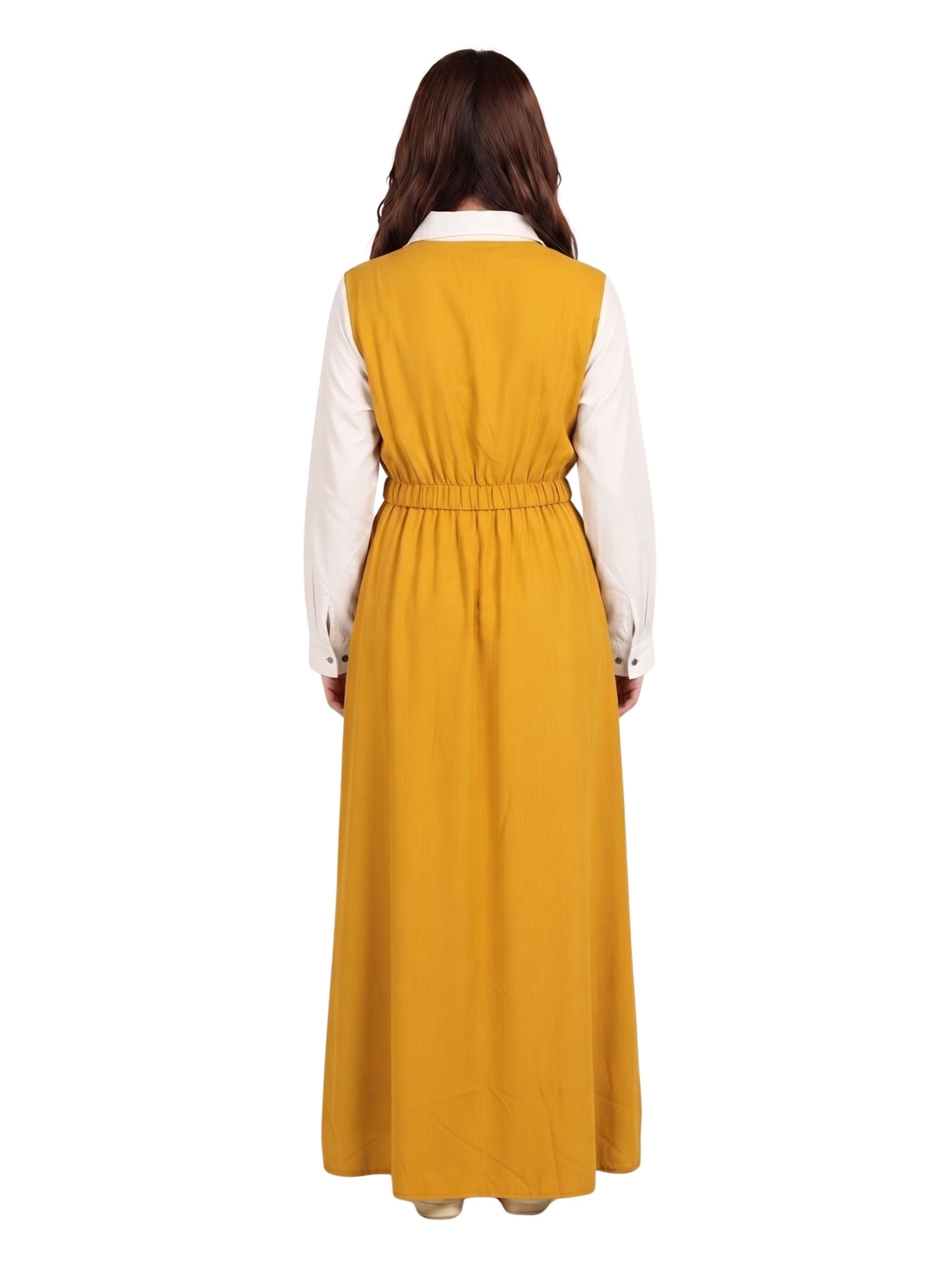Button-Front Pinafore Dress
