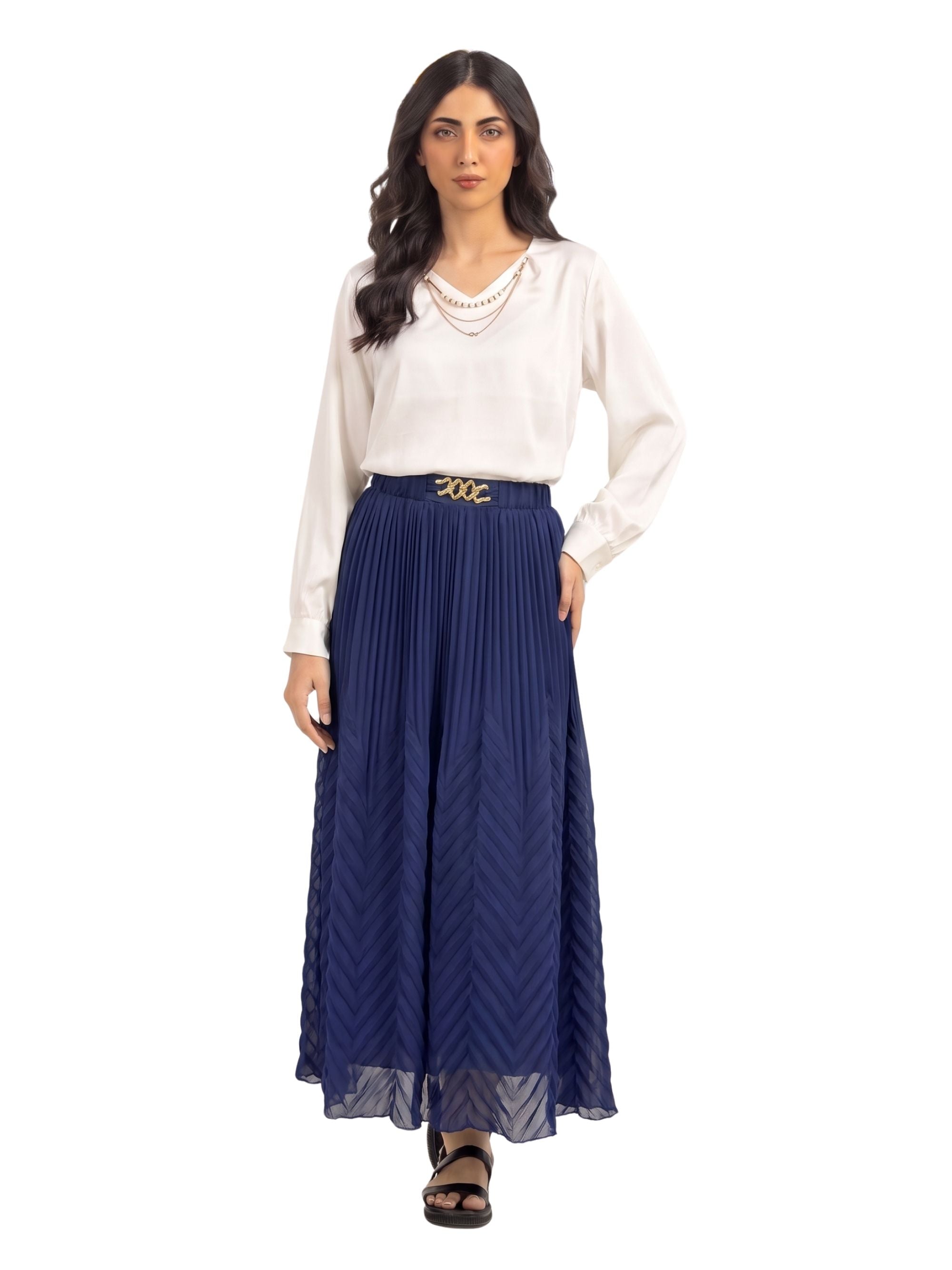 Pleated Maxi Skirt