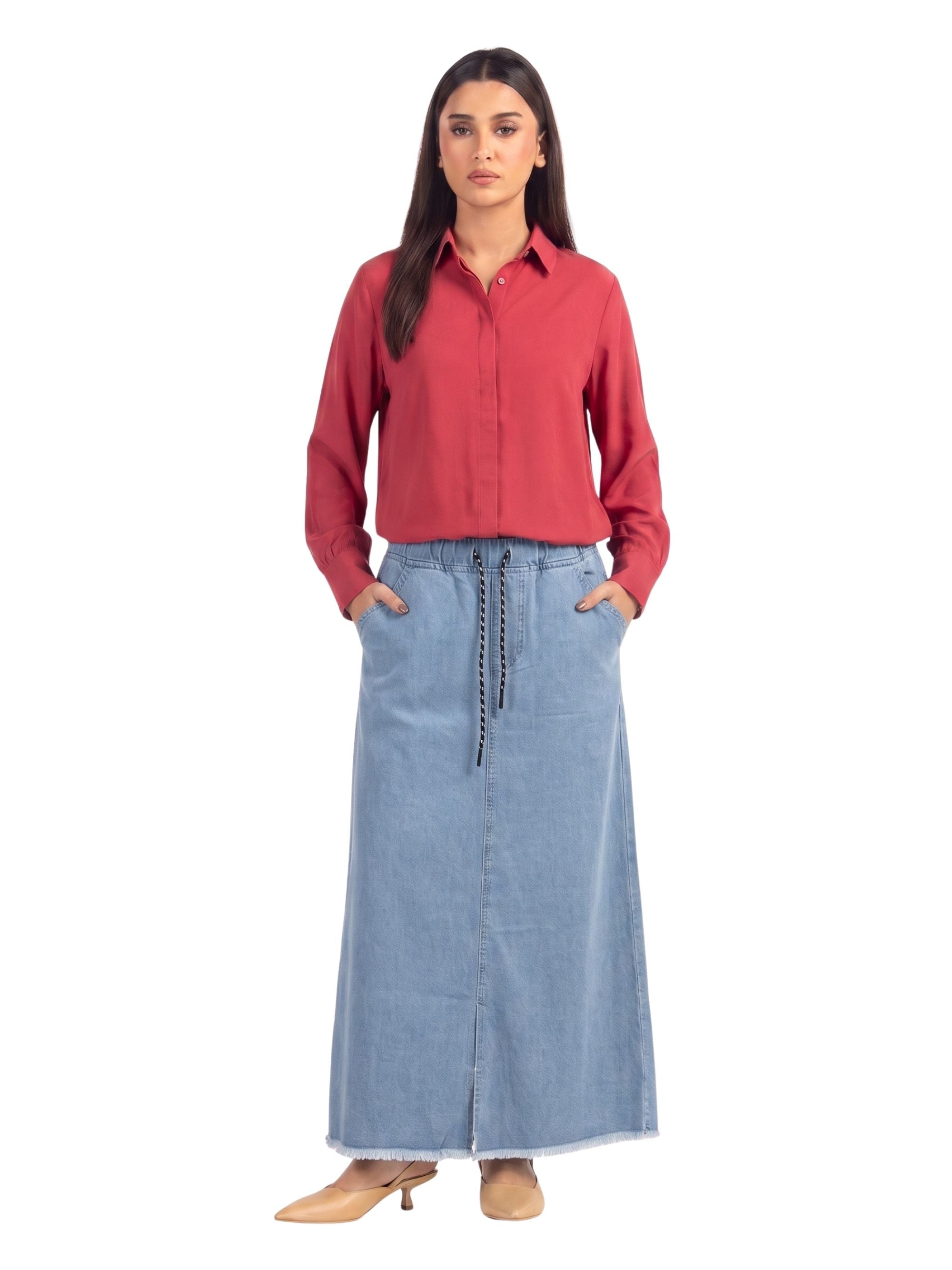 Denim Maxi Skirt