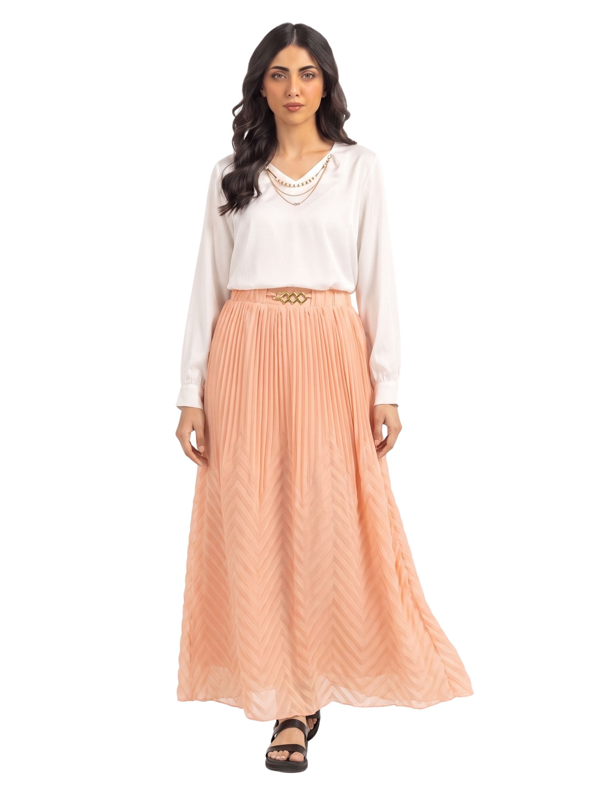 Pleated Maxi Skirt